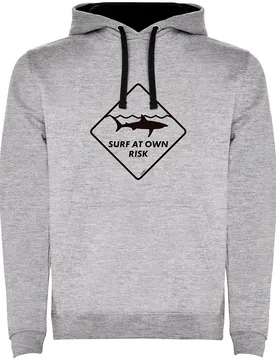 Sweat à Capuche Surf At Own Risk Two-colour Heather Grey / Black S - Kruskis - FashionsVida