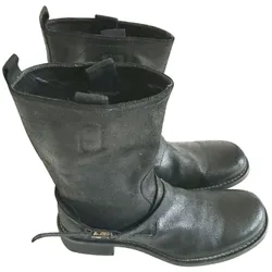 Black mens leather boots