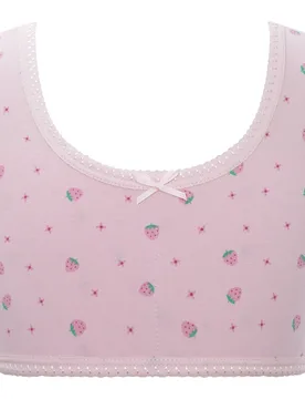 Kids Girls Cute Bow Strawberry Print Bra Vest Breathable Cotton Bralettes Wide Straps Crop Tank Top Student Girl Underwear - Aliexpress - FashionsVida