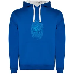 Felpa Con Cappuccio Mtb Fingerprint Two-colour Royal Blue / White