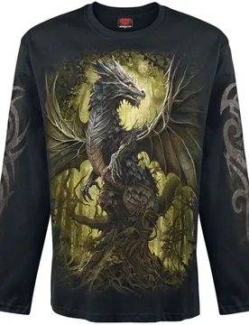 Langarmshirt - Oak Dragon - M bis XXL - für Männer - Größe M - schwarz - Männer - male - Spiral - FashionsVida
