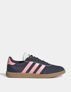 Breaknet Sleek Leather Gumsole Trainers Pink Mix female - Adidas - FashionsVida