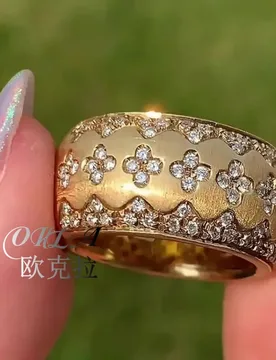 OKLA Italian Retro Jewelry Four-Leaf Clover Zircon Design Gold Color Wide Rings Banquet Party Accessories For Women - Aliexpress - FashionsVida