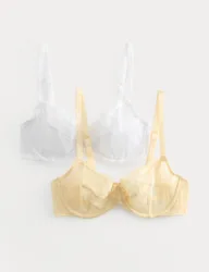 Pack Jasmine Lace Wired Balcony Bras (A-E) Dark Cream female