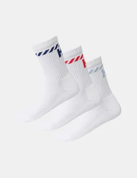 Men's Cotton Sport Socks 3PK White 36-38 - White Multi - Unisex - Helly Hansen - FashionsVida