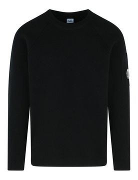GRS Black Wool Blend Felpa
