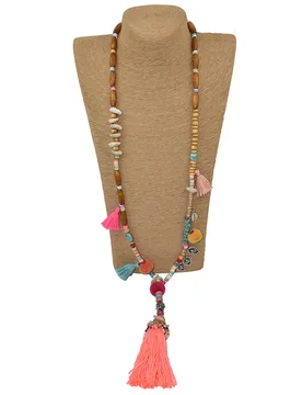 New Clothing accessories Bohemian ethnic beaded chains tassel Necklace colorful Pompoms long fringe Buddha Pendants Necklace - Aliexpress - FashionsVida