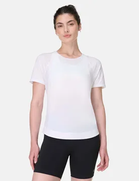 Breathe Easy Crew Neck Relaxed Running Top White - Sweaty betty - FashionsVida