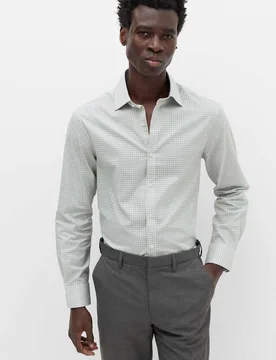 Regular Fit Pure Cotton Check Shirt Green Mix male - M&S - FashionsVida