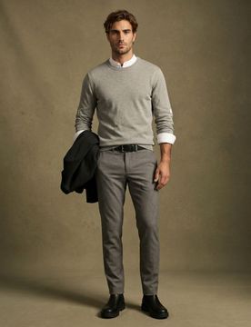 Pantaloni chino slim fit con misto viscosa - grigio chiaro