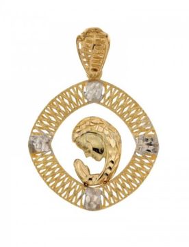 Ciondolo da donna con Madonna oro giallo e bianco 803321731672