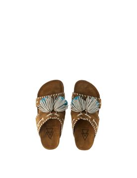 Ciabatte in pelle MARRONE 38