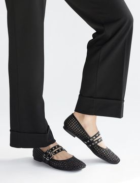 Ballerine nere intrecciate con fibbie IDE12 da Donna 40