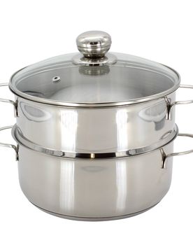Kartoffeldämpfer Edelstahl silber