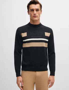 Equestrian Herren Pullover BRAD black XL - BOSS - FashionsVida