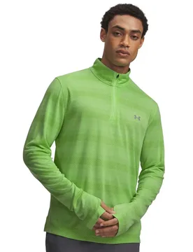 Felpa Con Mezza Zip Velociti Green L - Under armour - FashionsVida
