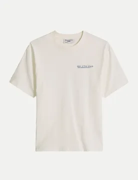 Marc O' Polo T-Shirt, SSL, F+B Print, Relaxed Fi Weiß L - Marc O'Polo - FashionsVida