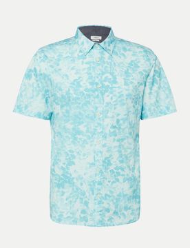 RED LABEL Kurzarm-Hemd mit All-over-Print Blau XL