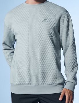 Felpa crewneck strutturata - blu pallido
