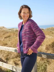 Reißverschlusscardigan - Violett - female - Size: 46