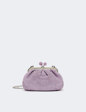 Borsa pasticcino effetto rafia donna lilla