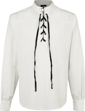 Mittelalter Hemd - Schnürhemd mit Schnalle - M bis 5XL - für Männer - Größe 3XL - altweiß - Männer - male - Banned Alternative - FashionsVida