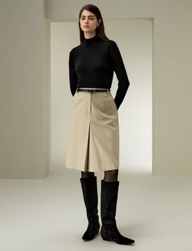 Gonna Midi Lana Seta A-Line 46 Lavabile Elegante Vita Elastica