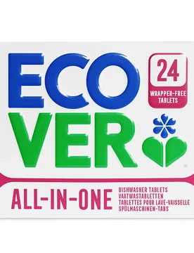 Wrapper Free All-in-One Dishwasher Tablets - 24 Tabs - Ecover - FashionsVida