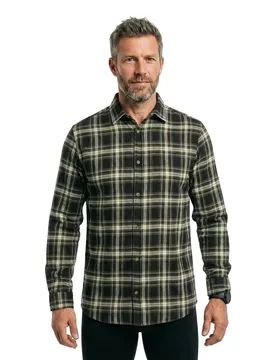 Camicia A Maniche Lunghe Oshua Check Plus Size Black 4XL