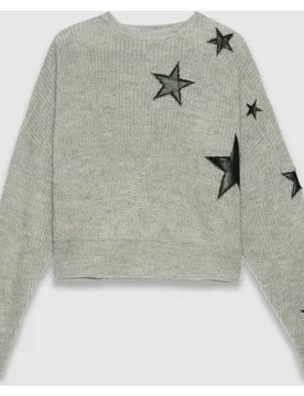 Jersey de mujer de punto con estrellas y perlas - IKKS - FashionsVida