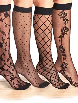 Designer-Kniestrümpfe 4er-Set - 3Pagen - FashionsVida