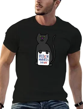 Cute Cat with Biden Harris Sign T-Shirt men t shirt cotton 100% man t shirt summer man t shirt cotton T-shirt - Aliexpress - FashionsVida