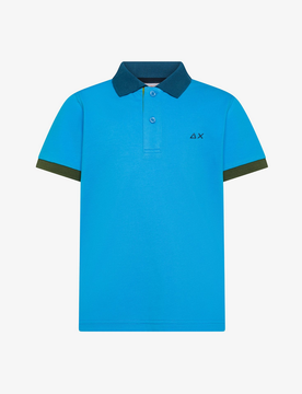 Polo con richiamo bambino turchese