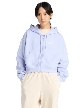 Fleece Women Track Tops - Purple - Size M - Cotton Jersey - Purple - Size: Medium - New Balance - FashionsVida