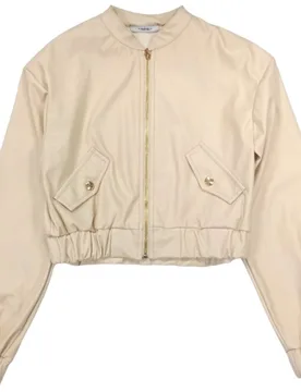 Bomber Beige Ecopelle NAGB191 - NAIDA - FashionsVida