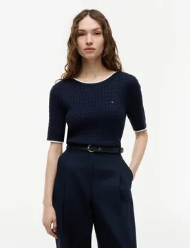 Jersey de mujer de manga corta y cuello barco - Tommy Hilfiger - FashionsVida