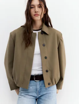 Balloon Silhouette Tailored Fit Jacket (Size: ) - Pull&bear - FashionsVida