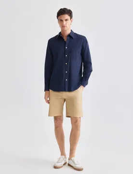 Bermuda hombre lisa y boton metalizado - Barbour - FashionsVida