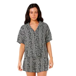Camicia A Maniche Corte Molokaï Black / White M