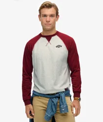 Superdry Herren Vintage Athletic Baseball Oberteil Grey - Größe: M