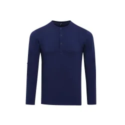 Mens Long John Roll Sleeve T-Shirt (Indigo) - Purple - Size 3xl