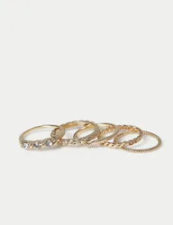 Pack Gold Tone Ring Set Gold female