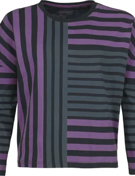 Langarmshirt - Cute Morbid striped Longsleeve - S bis XXL - für Damen - Größe S - schwarz - Frauen - female - Full Volume by EMP - FashionsVida