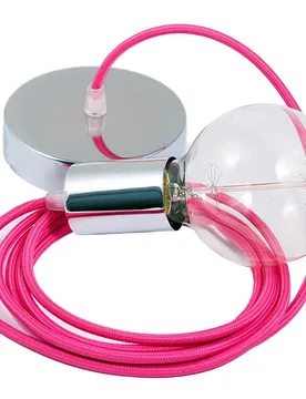 Cables Suspension Luminaire Rm08 2 M Fuchsia / Chrome Plated One Size - Creative - FashionsVida