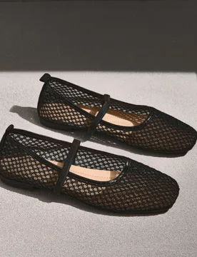 Zapatos planos de malla de encaje calados para verano, zapatos de ballet con banda elástica transpirable para mujer, mocasines casuales cómodos sin - Shein - FashionsVida