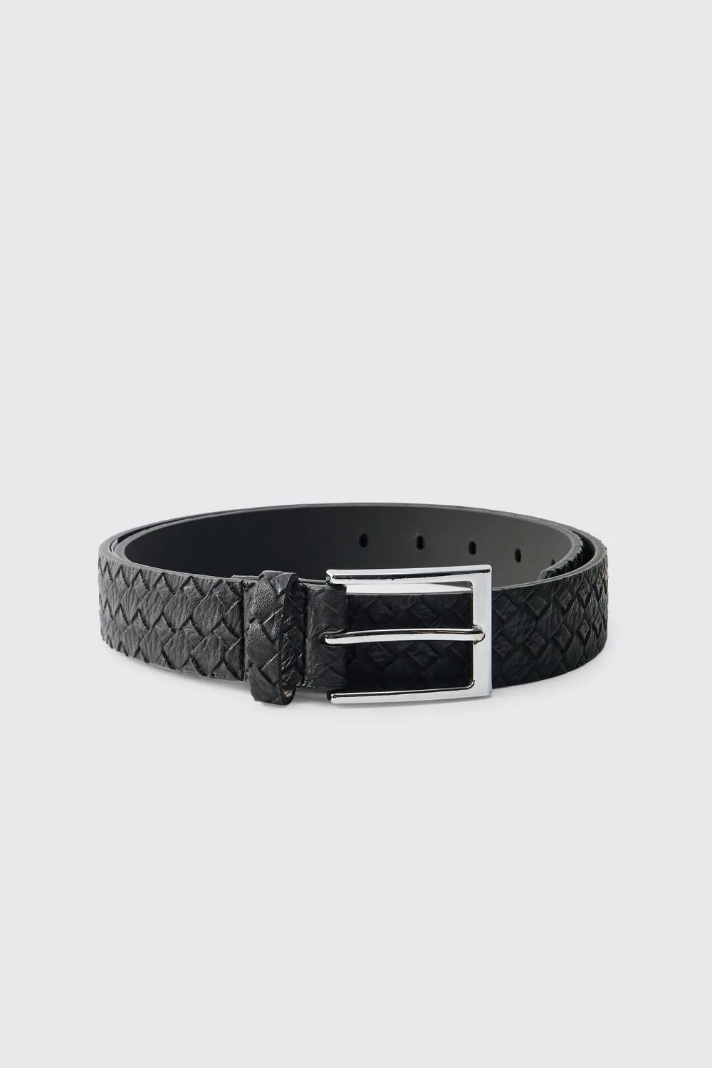 Herren PU Flechtgürtel Black Größe XL - boohooMAN - FashionsVida