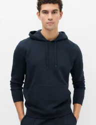 Cotton Rich Brushback Hoodie Navy male