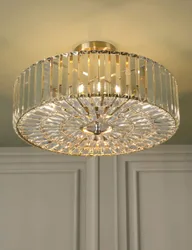 Fernhurst Semi Flush Ceiling Light Antique Brass