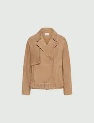 Giacca in camoscio donna naturale