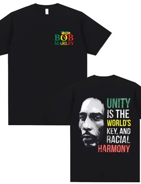 Reggae Bob Marley Face Graphic T-shirt Unity Is The World's Key and Racial Harmony T Shirts Men Women Casual Vintage Tshirt Tops - Aliexpress - FashionsVida